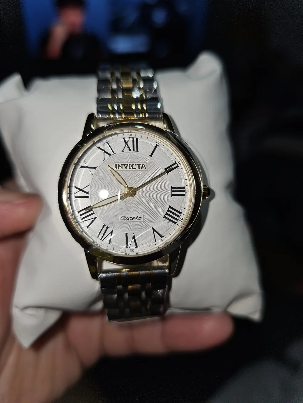 Invicta Two-Tone Gold and Silver Men’s Dress Watch with White Dial